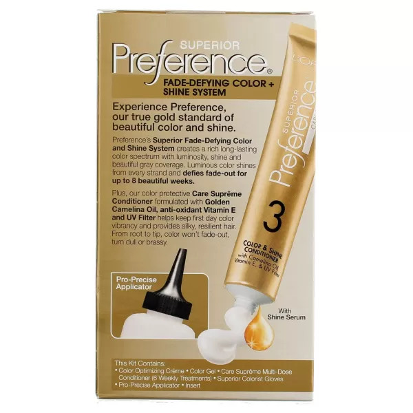 L'Oreal Paris Superior Preference Fade-Defying + Shine Permanent Hair Color, 9.5N Lightest Natural Blonde, Pack of 3, Hair Dye