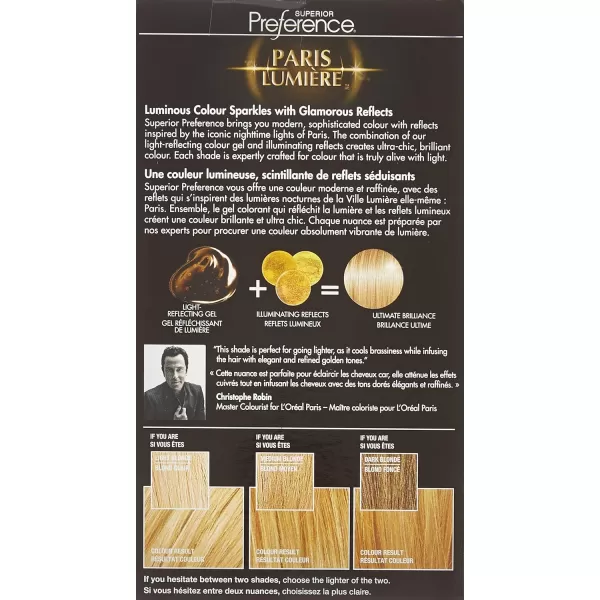L'Oreal Paris Superior Preference Fade-Defying + Shine Permanent Hair Color, 9.5N Lightest Natural Blonde, Pack of 3, Hair Dye