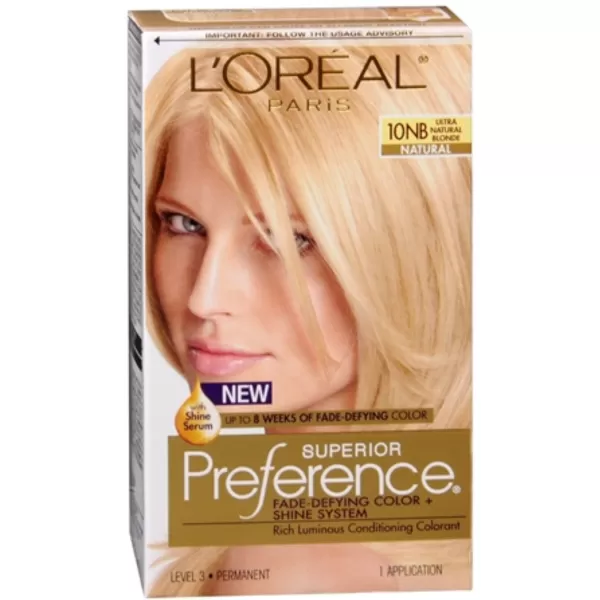 L'Oreal Paris Superior Preference Fade-Defying + Shine Permanent Hair Color, 9.5N Lightest Natural Blonde, Pack of 3, Hair Dye