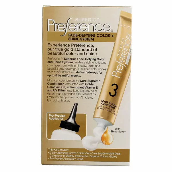 L'Oreal Paris Superior Preference Fade-Defying + Shine Permanent Hair Color, 9.5N Lightest Natural Blonde, Pack of 3, Hair Dye