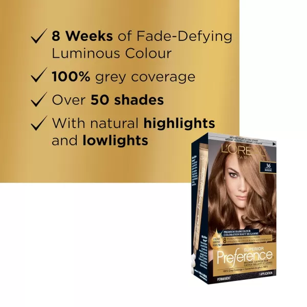 L'Oreal Paris Superior Preference Fade-Defying + Shine Permanent Hair Color, 9.5N Lightest Natural Blonde, Pack of 3, Hair Dye