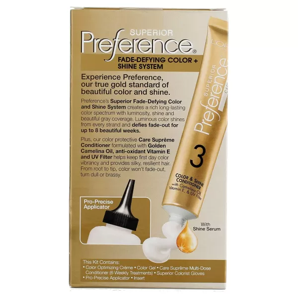 L'Oreal Paris Superior Preference Fade-Defying + Shine Permanent Hair Color, 9.5N Lightest Natural Blonde, Pack of 3, Hair Dye