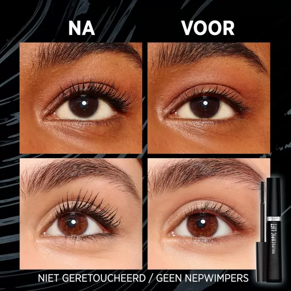 L’Oréal Paris Telescopic Lift Washable Mascara, Lengthening and Volumizing Eye Makeup, Lash Lift with Up to 36HR Wear, Black, 0.33 Fl Oz