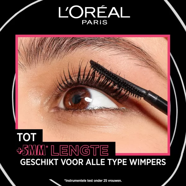 L’Oréal Paris Telescopic Lift Washable Mascara, Lengthening and Volumizing Eye Makeup, Lash Lift with Up to 36HR Wear, Black, 0.33 Fl Oz