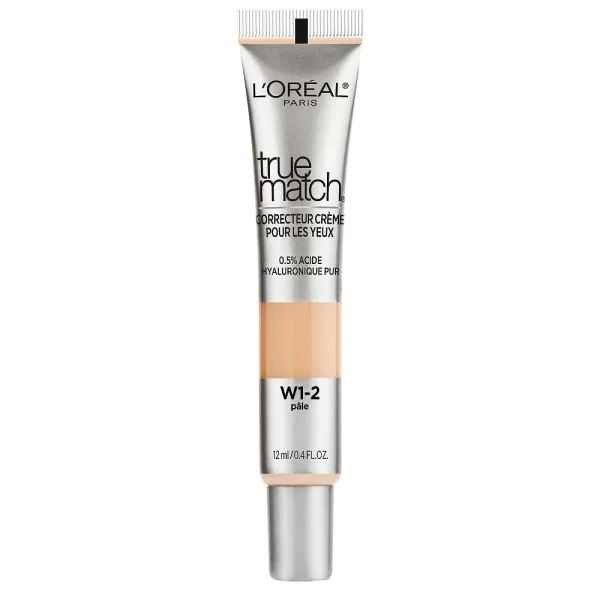 L’Oréal Paris True Match Eye Cream in a Concealer, 0.5% hyaluronic acid, Medium C5-6, 0.4 fl. oz.