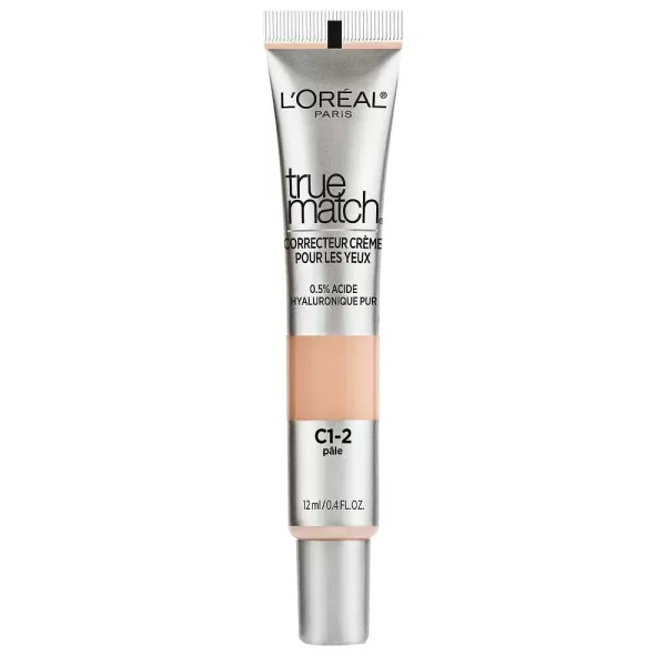 L’Oréal Paris True Match Eye Cream in a Concealer, 0.5% hyaluronic acid, Medium C5-6, 0.4 fl. oz.