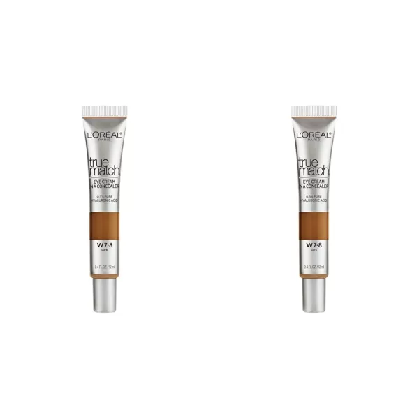 L’Oréal Paris True Match Eye Cream in a Concealer, 0.5% hyaluronic acid, Medium C5-6, 0.4 fl. oz.