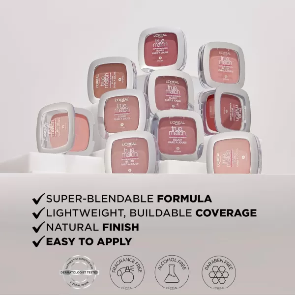 L'Oreal Paris True Match Super-Blendable Powder Blush, Innocent Flush, 0.21 Oz 