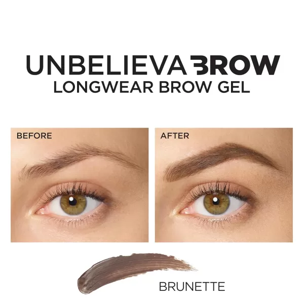 L'Oreal Paris Unbelieva-Brow Longwear Eyebrow Topcoat, Waterproof, Smudge-resistant, Transfer- Proof, Quick Drying, Easy and quick application with precise brush, Universal Transparent, 0.15 fl. oz.