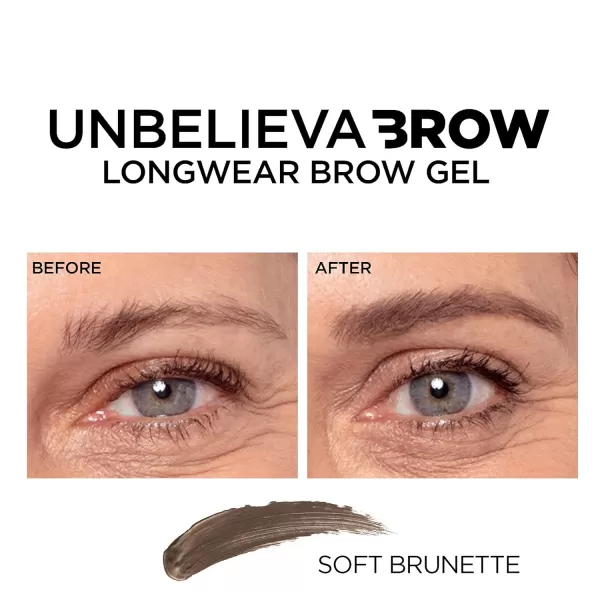 L'Oreal Paris Unbelieva-Brow Longwear Waterproof Tinted Brow Gel, Smudge-resistant, Transfer- Proof, Quick Drying, Easy and quick application with precise brush, Blonde, 0.15 fl. oz.
