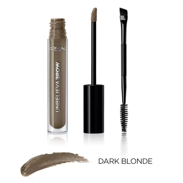 L'Oreal Paris Unbelieva-Brow Longwear Waterproof Tinted Brow Gel, Smudge-resistant, Transfer- Proof, Quick Drying, Easy and quick application with precise brush, Blonde, 0.15 fl. oz.
