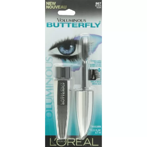 L'Oreal Paris Voluminous Butterfly Mascara, Washable, Blackest Black, 0.22 Fl. Oz., 1 Count