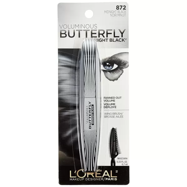 L'Oreal Paris Voluminous Butterfly Mascara, Washable, Blackest Black, 0.22 Fl. Oz., 1 Count