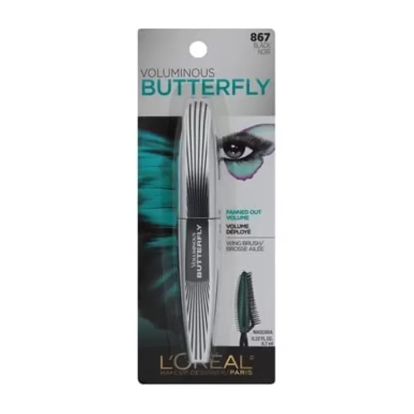 L'Oreal Paris Voluminous Butterfly Mascara, Washable, Blackest Black, 0.22 Fl. Oz., 1 Count