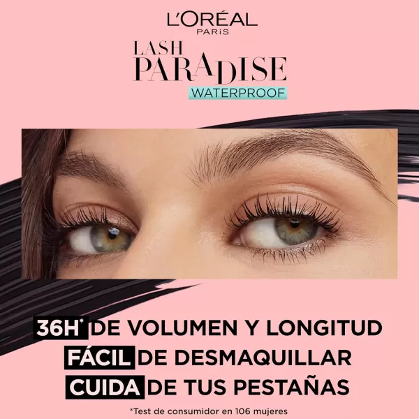 L'Oreal Paris Voluminous Lash Paradise Waterproof Mascara, Blackest Black, 0.25 Fl Oz 