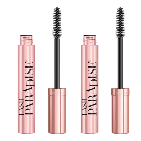 L'Oreal Paris Voluminous Makeup Lash Paradise Mascara, Voluptuous Volume, Intense Length, Feathery Soft Full Lashes, No Flaking, No Smudging, No Clumping, Blackest Black, 1 Count