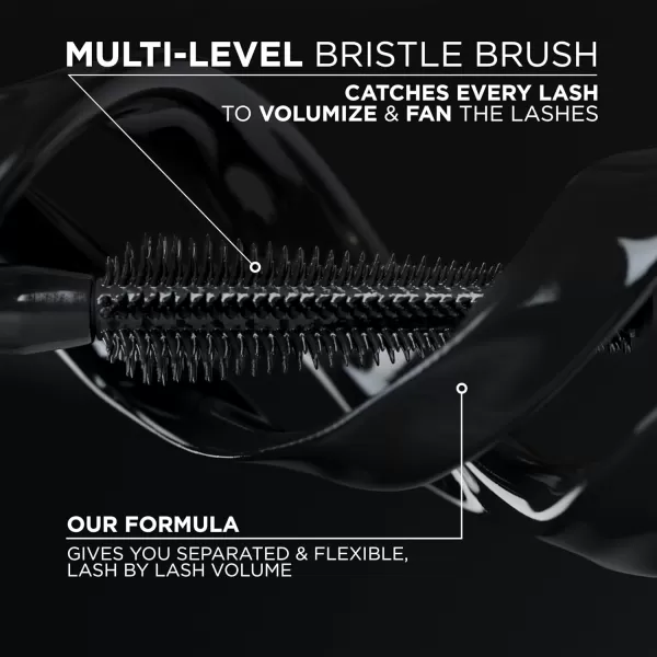 L’Oréal Paris Voluminous Panorama Mascara, Volumizing and Lengthening Mascara, Washable Longwear and Smudge Resistant Make Up, Blackest Black, 0.33 Fl Oz