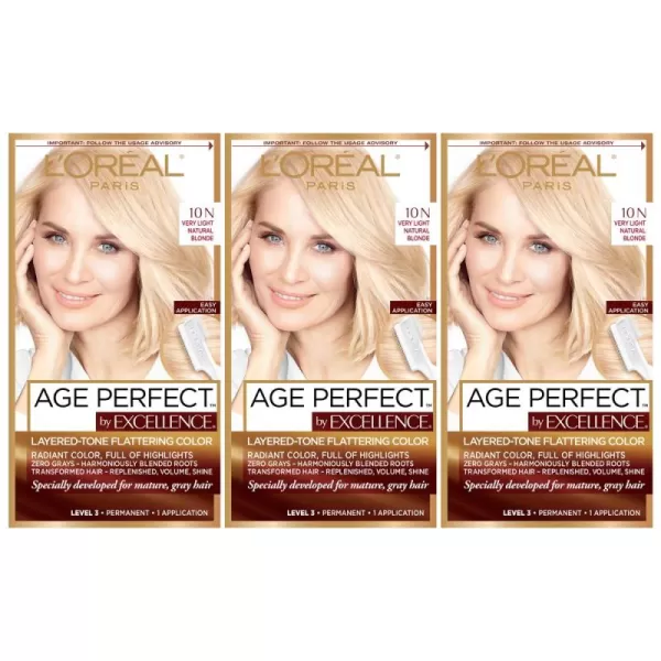 L'Oreal Paris Age Perfect Permanent Hair Color, 9N Light Natural Blonde, 1 kit