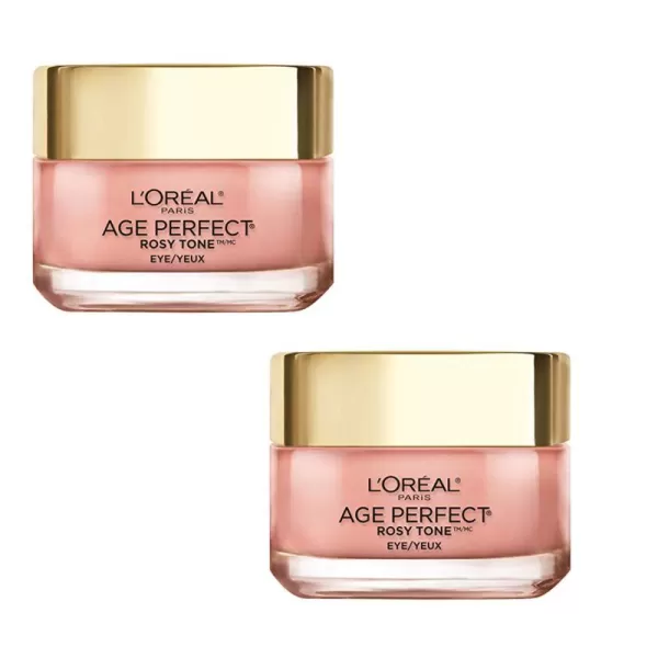 L'Oreal Paris Age Perfect Rosy Tone Anti-Aging Eye Cream, For Dark Circles &amp; Wrinkles .5 oz)