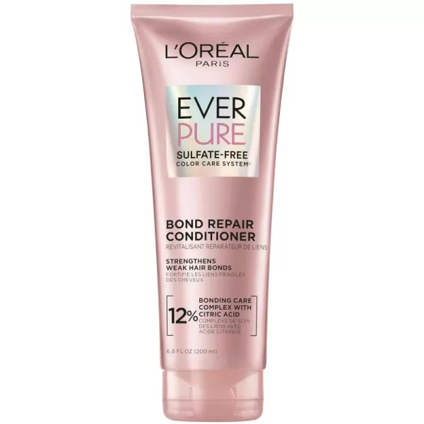 L'Oreal Paris Bonding Conditioner for Color Treated Hair, Strengthen and Repairs Weak Hair Bonds, Sulfate Free &amp; Vegan Hair Care, EverPure, 6.8 Fl Oz