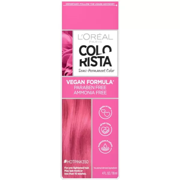 L'Oreal Paris Colorista Semi Permanent Hair Color for Brunettes, Color Depositing Hair Mask Formula, Maroon
