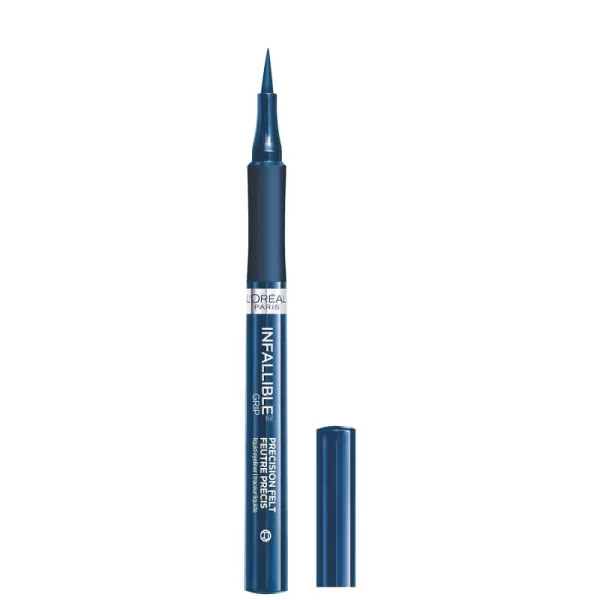 L’Oréal Paris Cosmetics Paris Makeup Infallible Grip Precision Felt Eyeliner, Smudge Resistant, Long Lasting Waterproof Eyeliner, Blue, Blue, 0.03 fl oz