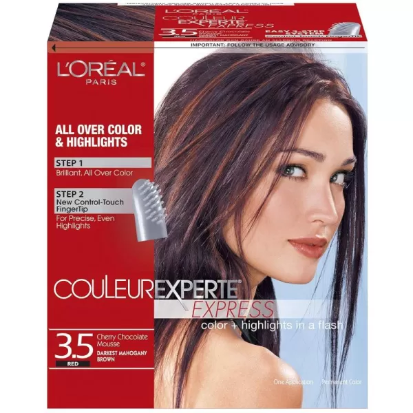 L'Oreal Paris Couleur Experte 2-Step Home Hair Color and Highlights Kit, Chocolate Mousse