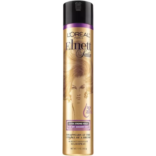 L'Oreal Paris Elnett Satin Hairspray Extra Strong Hold Unscented 11 oz; )