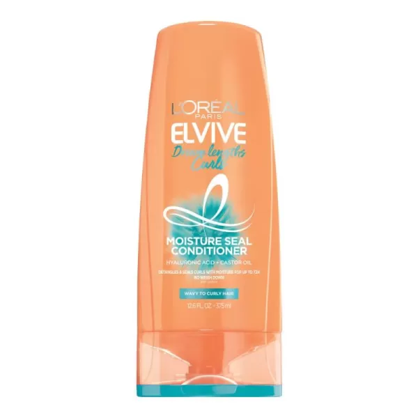 L’Oréal Paris Elvive Dream Lengths Curls Moisture Seal Conditioner, Paraben-Free with Hyaluronic Acid and Castor Oil. Best for wavy hair to curly hair, 28 fl oz)