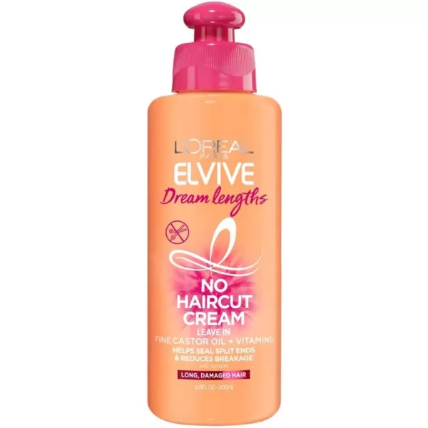 L'Oreal Paris Elvive Dream Lengths Frizz Killer Leave-In Serum With Castor Oil, 3.4 Ounce)