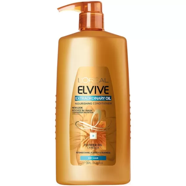 L'Oreal Paris Elvive Extraordinary Oil Nourishing Conditioner, for Dry or Dull Hair, Conditioner with Camellia Flower Oils, for Intense Hydration, Shine, and Silkiness, 28 Fl; Oz)