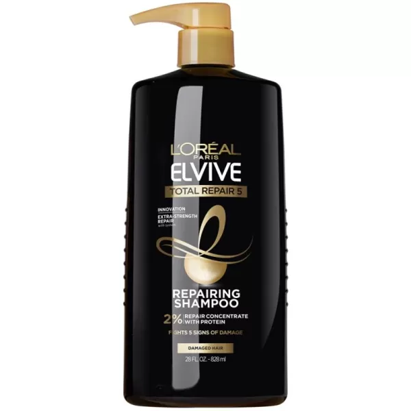L'Oreal Paris Elvive Total Repair 5 Repairing Shampoo and Conditioner for Damaged Hair, 28 Ounce 