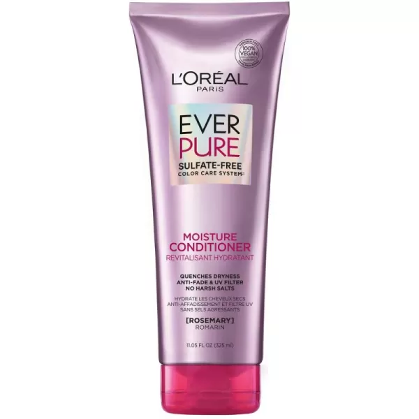 L'Oreal Paris EverPure Moisture Sulfate Free Conditioner, Hair Care for Color-Treated Hair with Rosemary Botanicals, 11 Fl Oz)