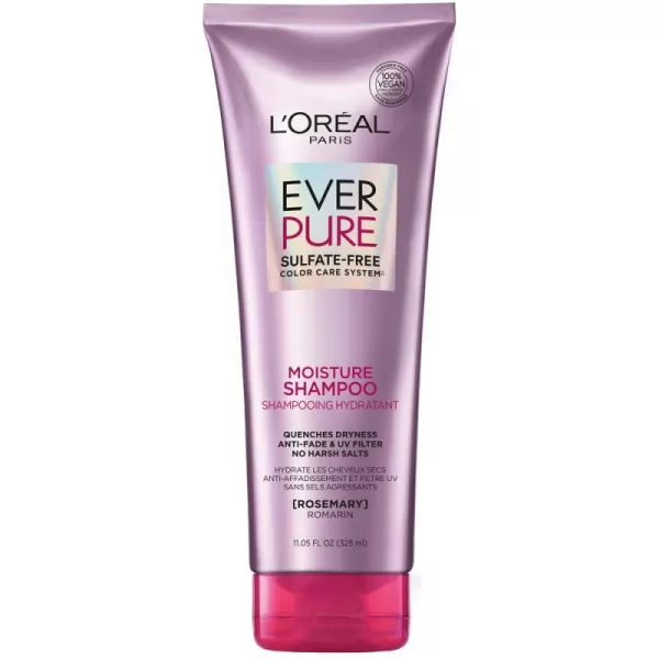 L'Oreal Paris EverPure Moisture Sulfate Free Shampoo for Color-Treated Hair, Rosemary, 33.8 Fl; Oz)