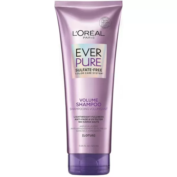 L'Oreal Paris EverPure Volume Sulfate Free Shampoo for Color-Treated Hair, Volume + Shine for Fine, Flat Hair, with Lotus Flower, 11 Fl; Oz )