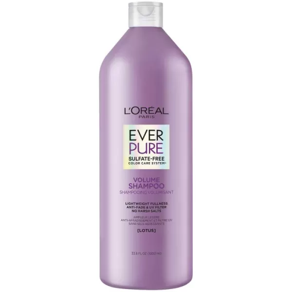 L'Oreal Paris EverPure Volume Sulfate Free Shampoo for Color-Treated Hair, Volume + Shine for Fine, Flat Hair, with Lotus Flower, 11 Fl; Oz )