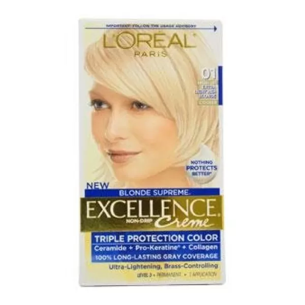 L'Oreal Paris Excellence Creme Permanent Hair Color, 8 Medium Blonde, 100 percent Gray Coverage Hair Dye, Pack of 2