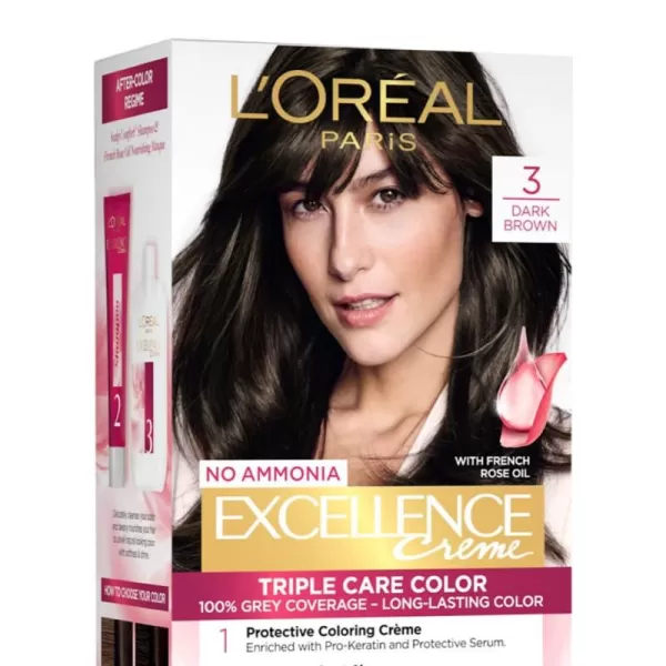 L'Oreal Paris Excellence Creme Permanent Hair Color, 8 Medium Blonde, 100 percent Gray Coverage Hair Dye, Pack of 2