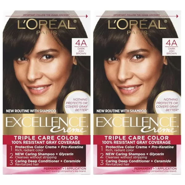 L'Oreal Paris Excellence Creme Permanent Hair Color, 8 Medium Blonde, 100 percent Gray Coverage Hair Dye, Pack of 2