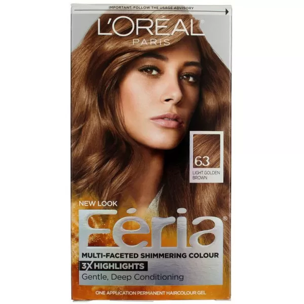 L'Oreal Paris Feria Multi-Faceted Shimmering Permanent Hair Color, B61 Downtown Brown, Hair Dye Kit, Pack of 2