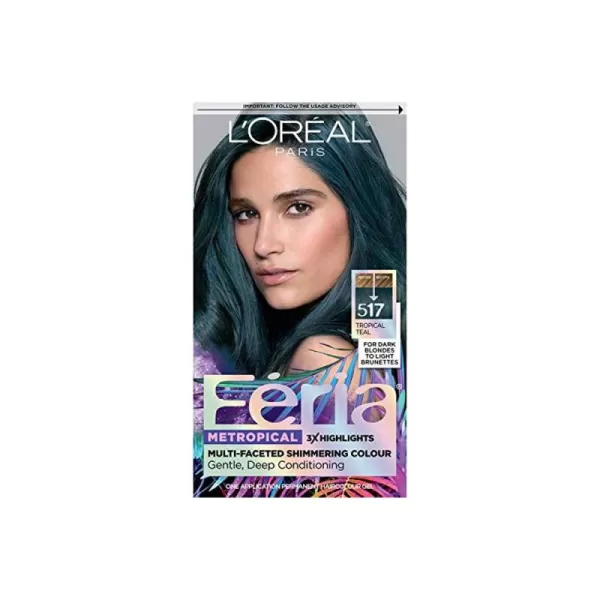 L'Oreal Paris Feria Multi-Faceted Shimmering Permanent Hair Color, B61 Downtown Brown, Hair Dye Kit, Pack of 2