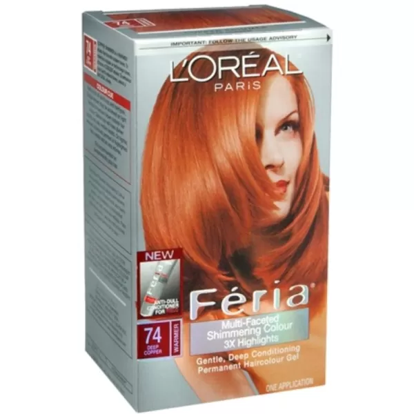 L'Oreal Paris Feria Multi-Faceted Shimmering Permanent Hair Color, B61 Downtown Brown, Hair Dye Kit, Pack of 2