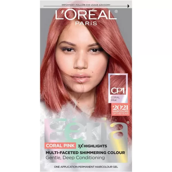 L'Oreal Paris Feria Multi-Faceted Shimmering Permanent Hair Color, B61 Downtown Brown, Hair Dye Kit, Pack of 2
