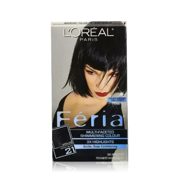 L'Oreal Paris Feria Multi-Faceted Shimmering Permanent Hair Color, B61 Downtown Brown, Hair Dye Kit, Pack of 2