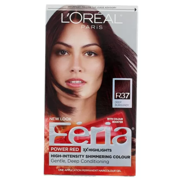L'Oreal Paris Feria Multi-Faceted Shimmering Permanent Hair Color Hair Dye, V38 Violet Noir 