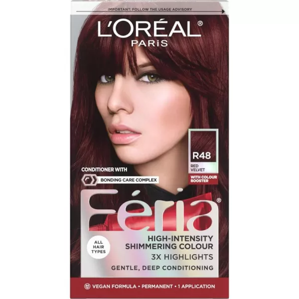 L'Oreal Paris Feria Multi-Faceted Shimmering Permanent Hair Color Hair Dye, V38 Violet Noir )