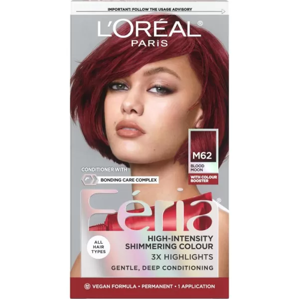 L'Oreal Paris Feria Multi-Faceted Shimmering Permanent Hair Color Hair Dye, V38 Violet Noir 