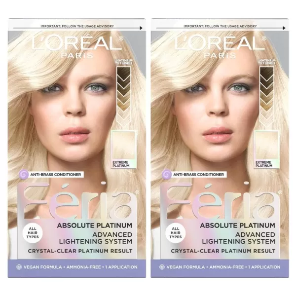 L'Oreal Paris Feria Multi-Faceted Shimmering Permanent Hair Color, Very Platinum, Pack of 1, Hair Dye