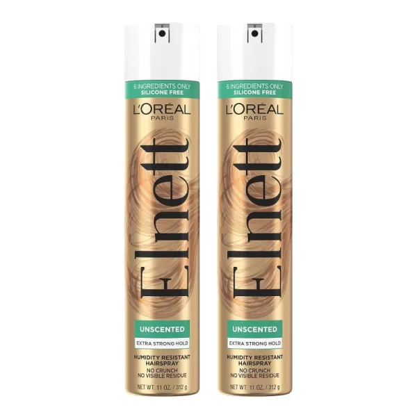 L'Oreal Paris Hair Care Elnett Satin Extra Strong Hold Hairspray, Unscented, 11 Ounce )