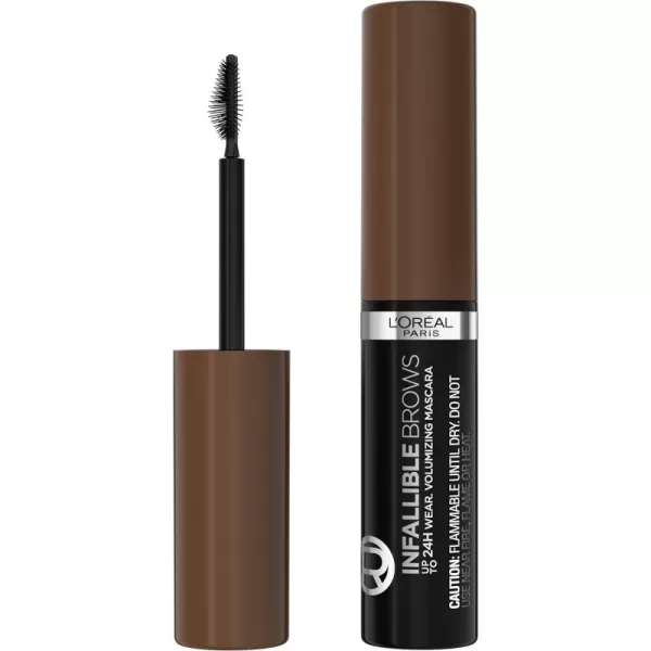 L'Oreal Paris Infallible Volumizing 24H Wear Brow Mascara, Long Lasting Eyebrow Makeup for 2X Fuller Eyebrows, 8.0 Light Blonde, 0.13 Fl Oz